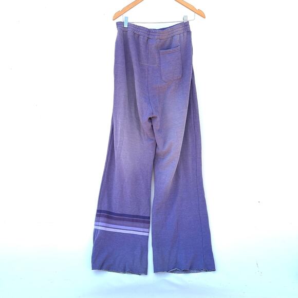 Aviator Nation Rugby Wide Leg Sweatpants Cropped Sweatshirt Large Faded Grape - Picture 12 of 16